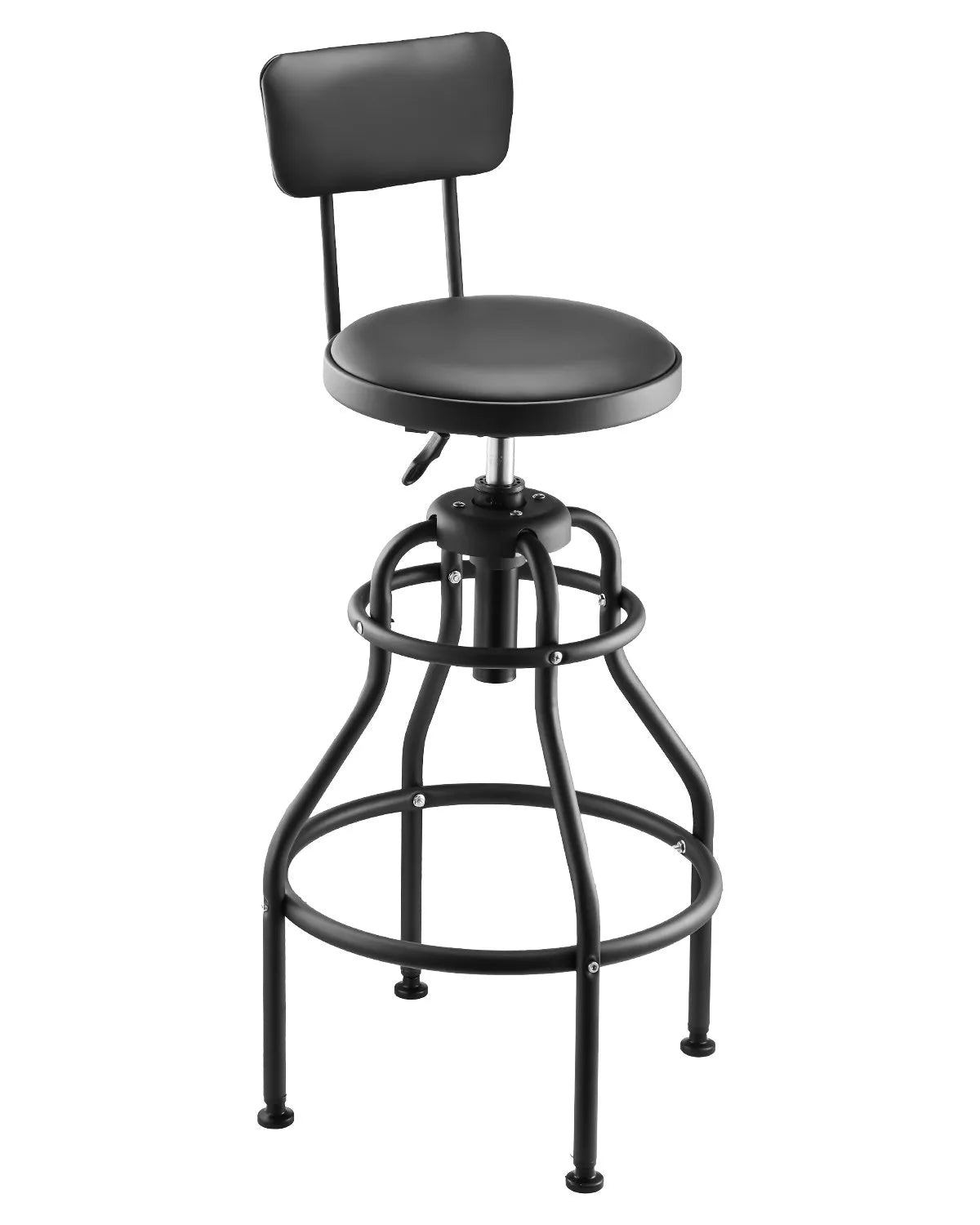 VEVOR Shop Stool Adjustable Height Garage Work Seat 300 lbs Load with Backrest