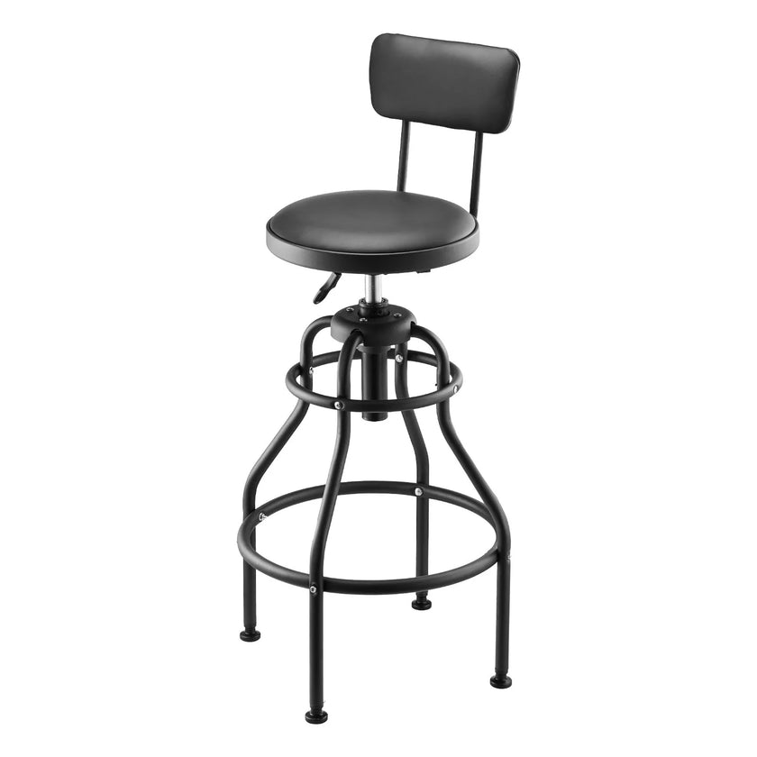 VEVOR Shop Stool Adjustable Height Garage Work Seat 300 lbs Load with Backrest