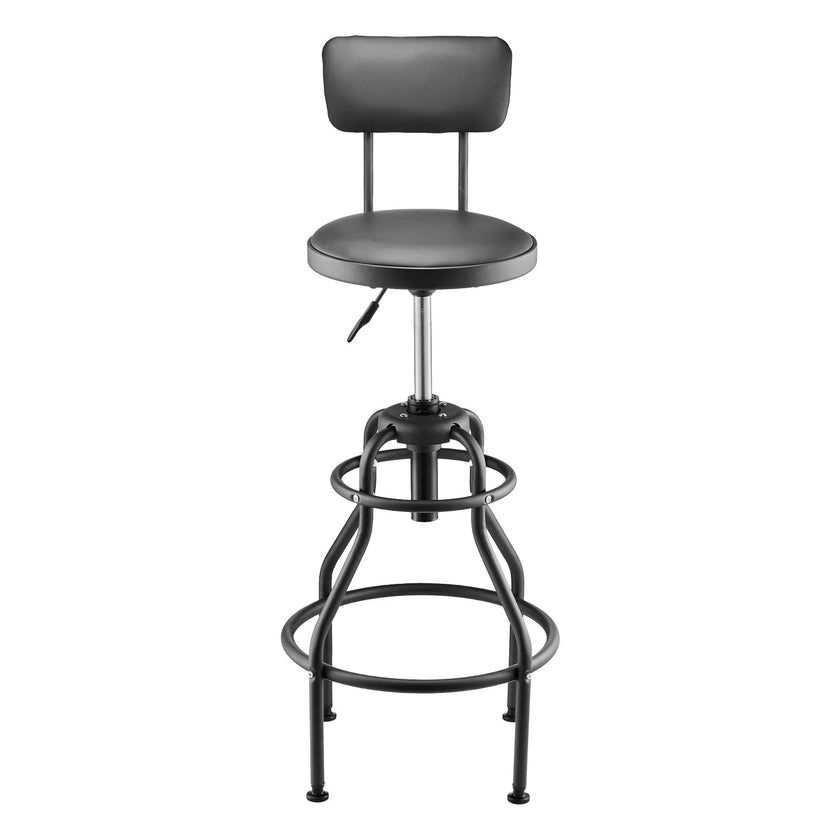 VEVOR Shop Stool Adjustable Height Garage Work Seat 300 lbs Load with Backrest