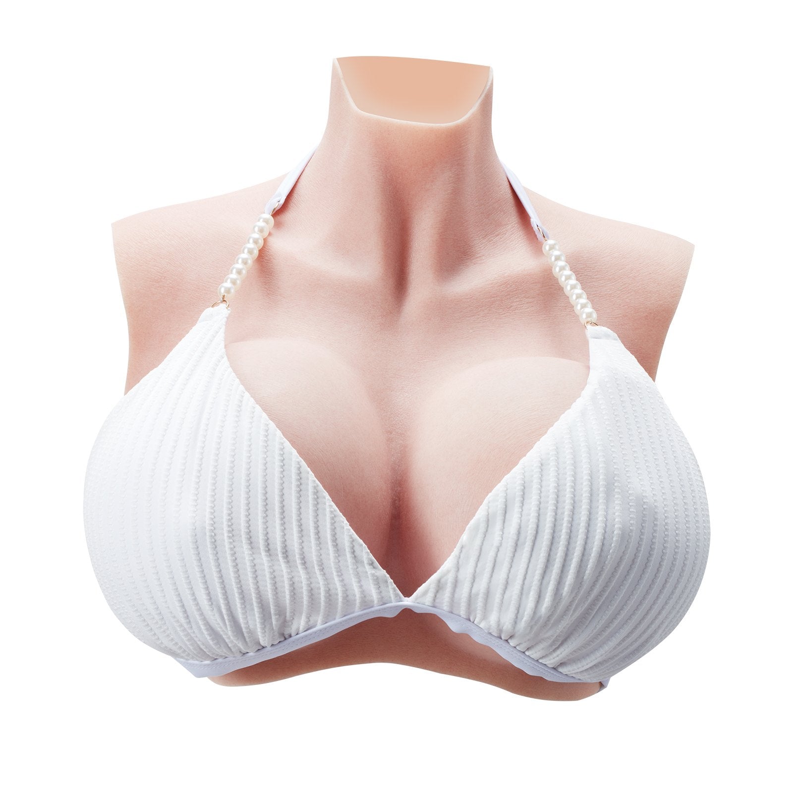 VEVOR Silicone Breastplate K Sized High Neck Fake Breasts for Cosplay Drag Queen