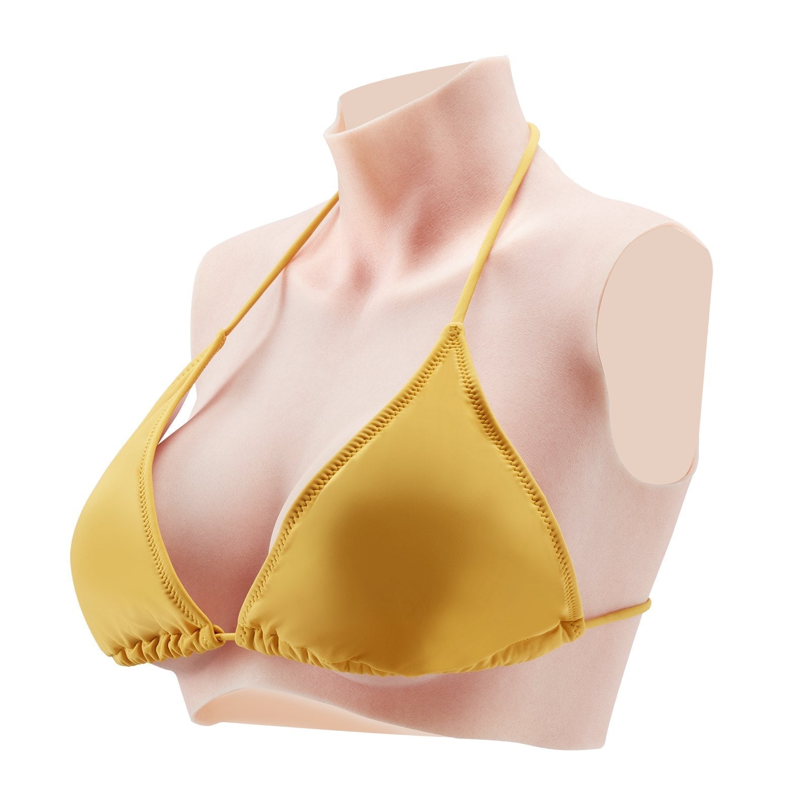 VEVOR Silicone Breastplate D-Cup High Neck Fake Breasts for Cosplay Drag Queen