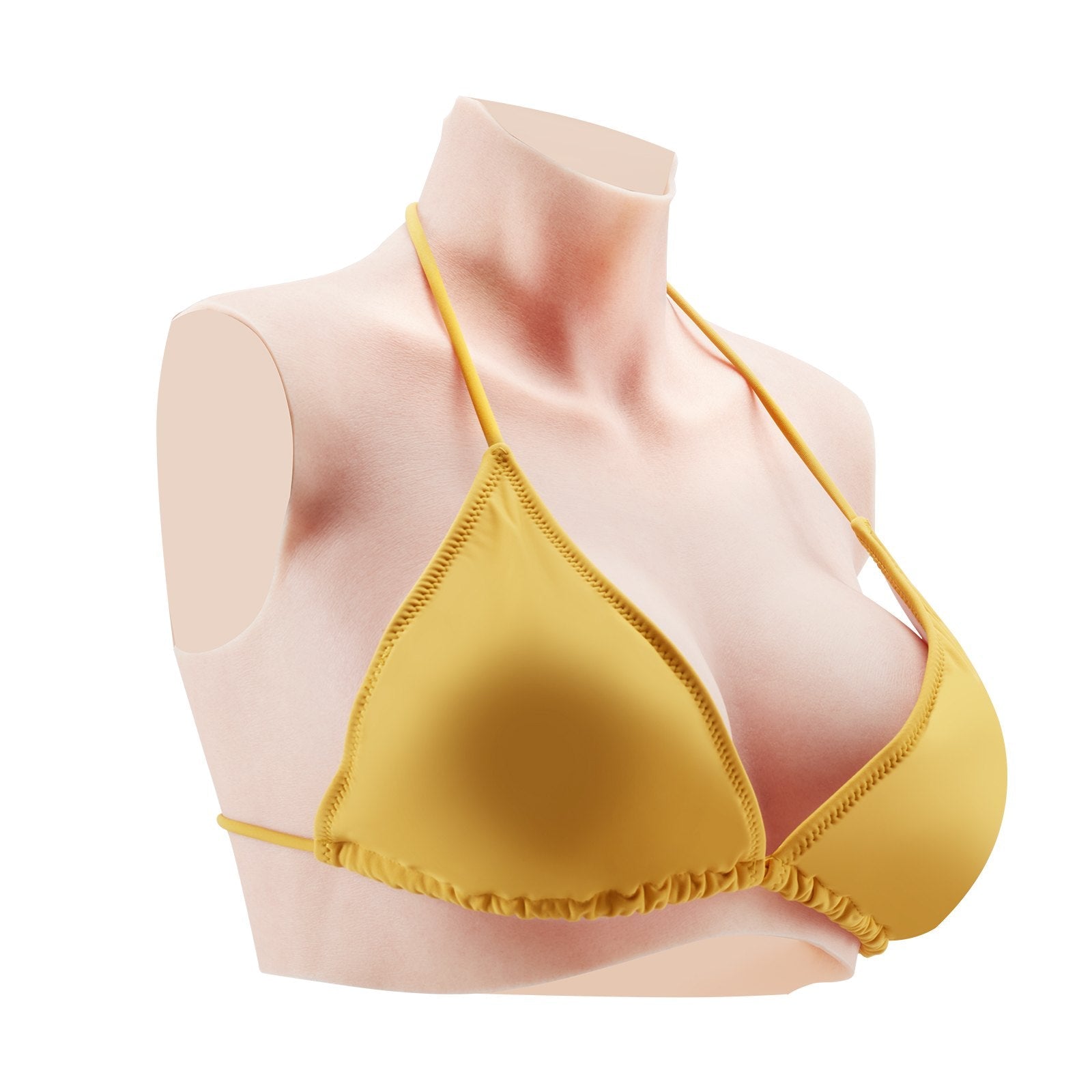 VEVOR Silicone Breastplate D-Cup High Neck Fake Breasts for Cosplay Drag Queen