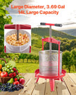 VEVOR Fruit Wine Press Manual Press for Wine Making 3.69 Gal/14L Stainless Steel