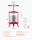 VEVOR Fruit Wine Press Manual Press for Wine Making 3.69 Gal/14L Stainless Steel