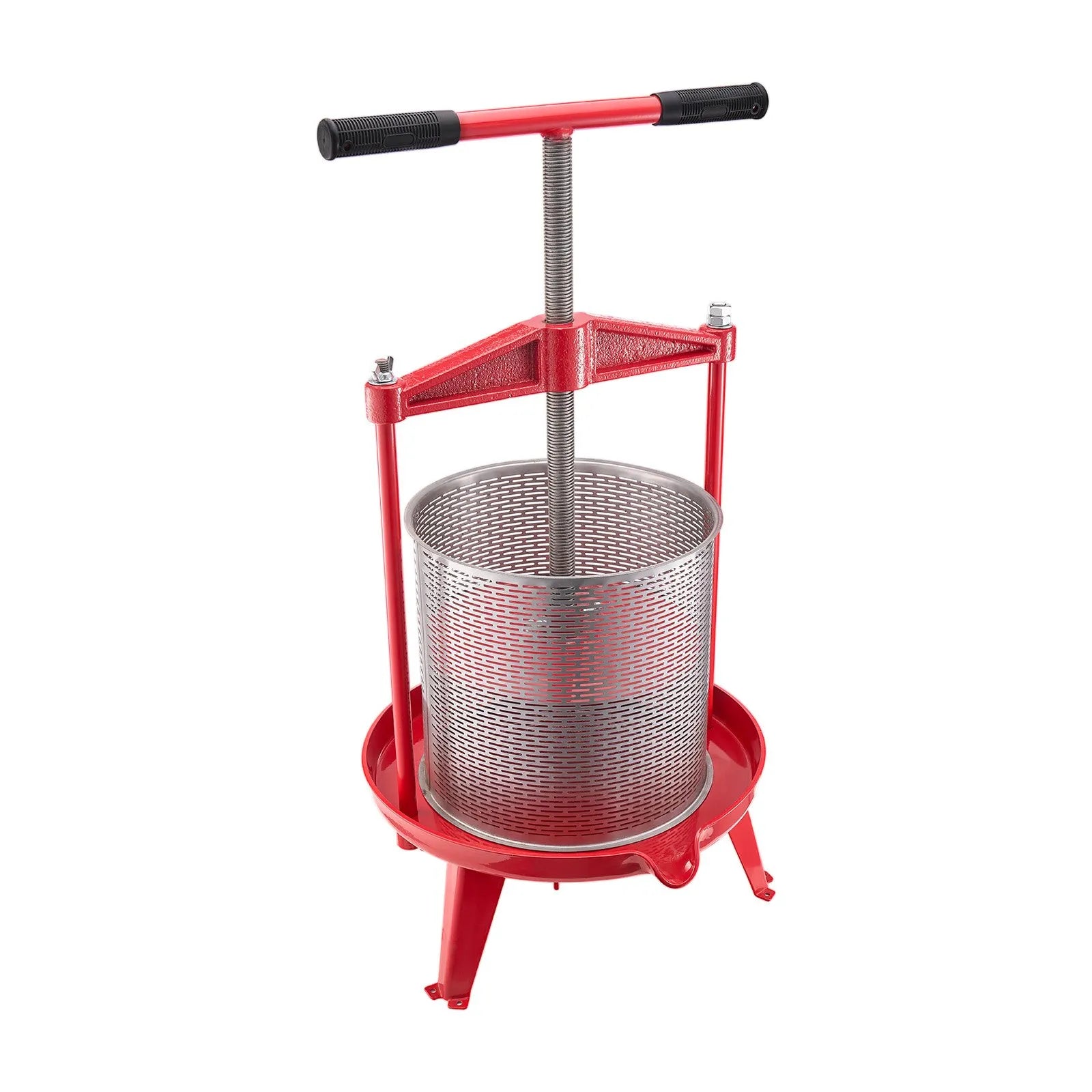 VEVOR Fruit Wine Press Manual Press for Wine Making 3.69 Gal/14L Stainless Steel