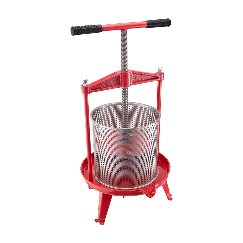 VEVOR Fruit Wine Press Manual Press for Wine Making 3.69 Gal/14L Stainless Steel