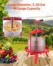 VEVOR Fruit Wine Press Manual Press for Wine Making 2.38 Gal/9L Stainless Steel