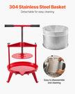 VEVOR Fruit Wine Press Manual Press for Wine Making 2.38 Gal/9L Stainless Steel