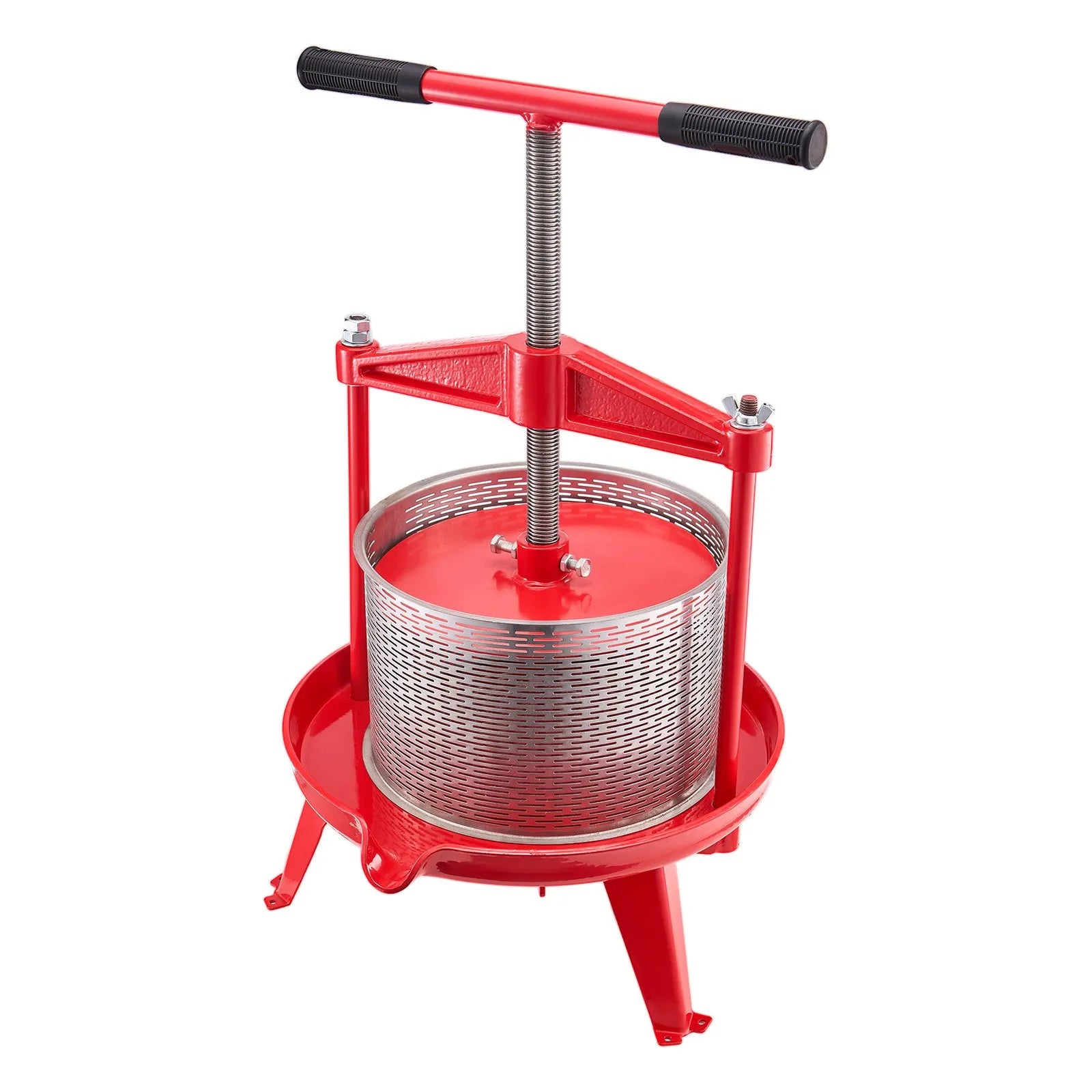VEVOR Fruit Wine Press Manual Press for Wine Making 2.38 Gal/9L Stainless Steel