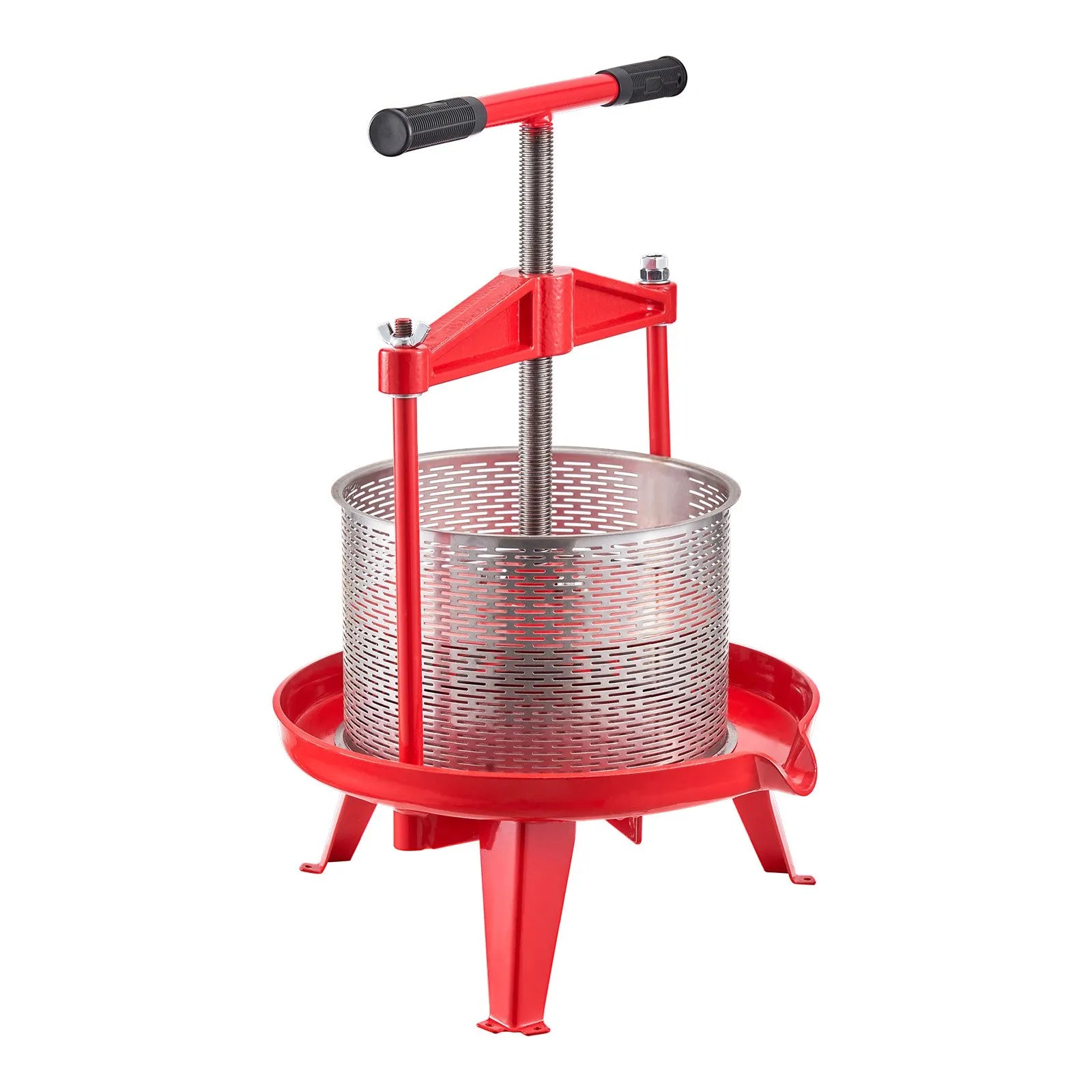VEVOR Fruit Wine Press Manual Press for Wine Making 2.38 Gal/9L Stainless Steel