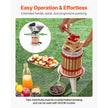 VEVOR Fruit Wine Press Manual Press for Wine Making 1.6 Gal/6L Wood Basket