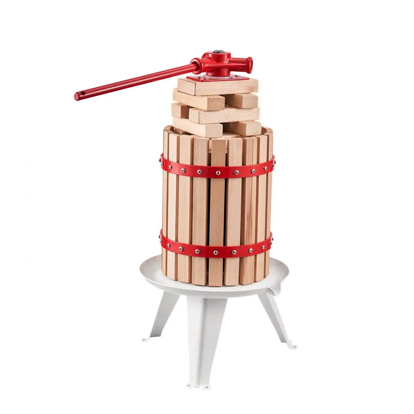 VEVOR Fruit Wine Press Manual Press for Wine Making 1.6 Gal/6L Wood Basket