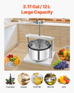 VEVOR Fruit Wine Press Manual Press for Wine Making 3.17 Gal/12L Stainless Steel