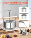 VEVOR Fruit Wine Press Manual Press for Wine Making 3.17 Gal/12L Stainless Steel