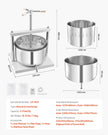 VEVOR Fruit Wine Press Manual Press for Wine Making 3.17 Gal/12L Stainless Steel