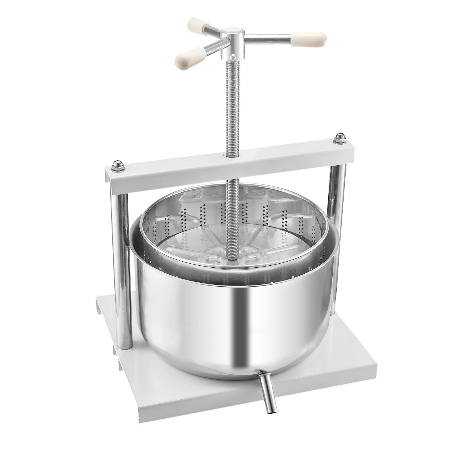 VEVOR Fruit Wine Press Manual Press for Wine Making 3.17 Gal/12L Stainless Steel