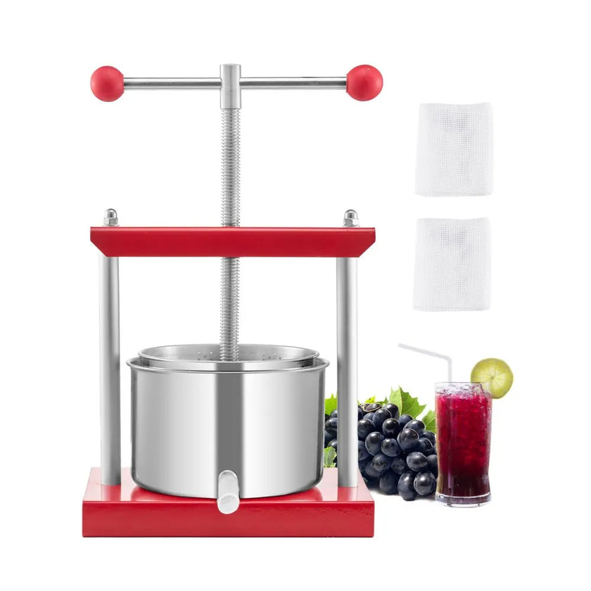 VEVOR Fruit Wine Press Manual Press for Wine Making 0.8 Gal/3L Stainless Steel