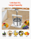 VEVOR Fruit Wine Press Manual Press for Wine Making 1.45 Gal/5L Stainless Steel