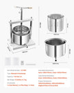 VEVOR Fruit Wine Press Manual Press for Wine Making 1.45 Gal/5L Stainless Steel