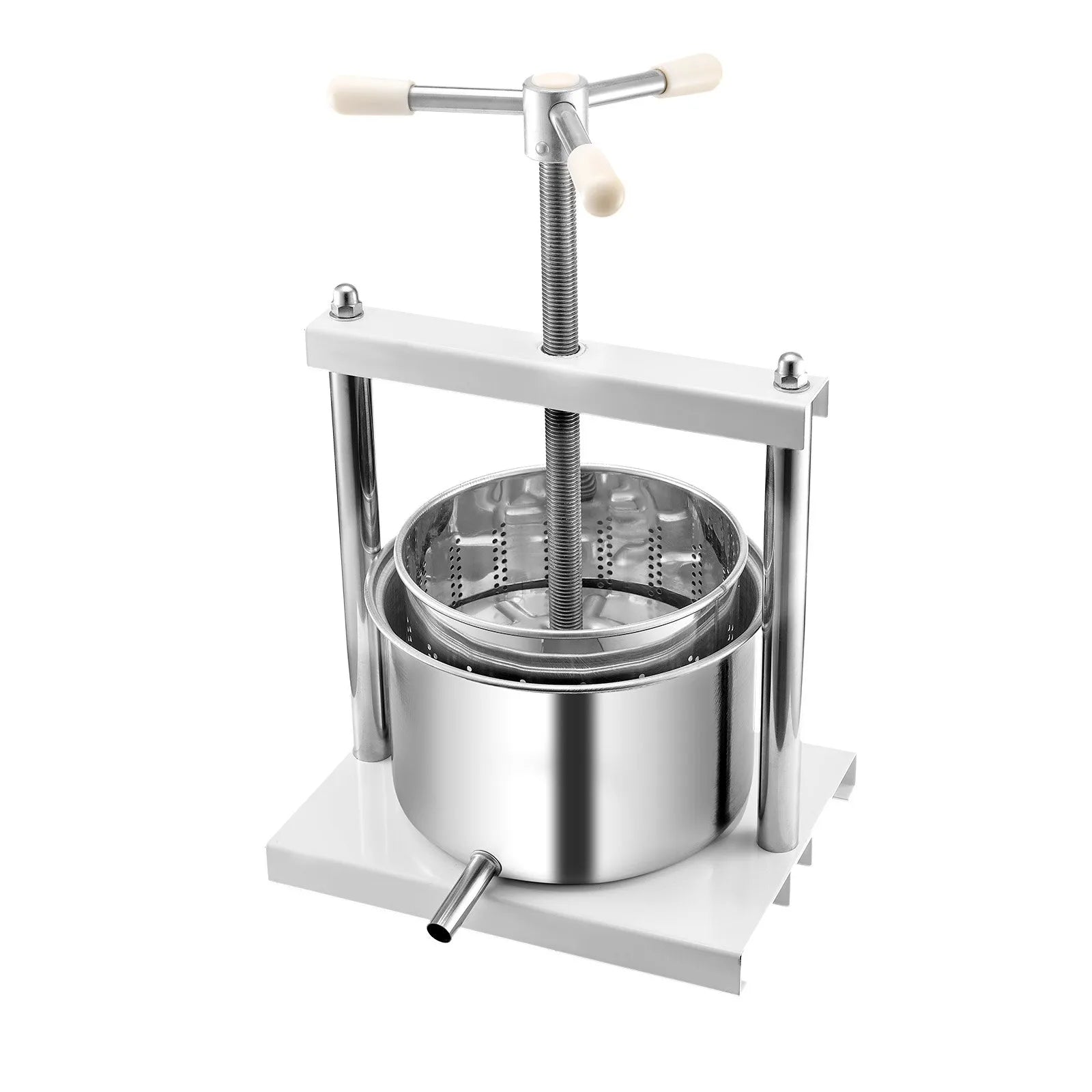 VEVOR Fruit Wine Press Manual Press for Wine Making 1.45 Gal/5L Stainless Steel