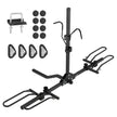 VEVOR Hitch Mount Bike Rack, 2-Bike Platform Style, 80 LBS Max Capacity Bike Rack Hitch for 1.25-/2-inch Receiver, Titling and Folding Bike Carrier with Tires up to 2.4