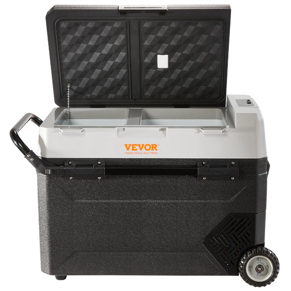 VEVOR Car Refrigerator, 12 Volt Car Refrigerator Fridge, 40QT/38L Dual Zone Portable Freezer, -4?-50? Adjustable Range, 12/24V DC and 100-240V AC Compressor Cooler for Outdoor, Camping, Travel, RV