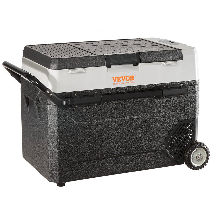 VEVOR Car Refrigerator, 12 Volt Car Refrigerator Fridge, 40QT/38L Dual Zone Portable Freezer, -4?-50? Adjustable Range, 12/24V DC and 100-240V AC Compressor Cooler for Outdoor, Camping, Travel, RV