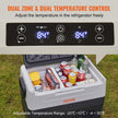 VEVOR Car Refrigerator, 12 Volt Car Refrigerator Fridge, 48 QT/45 L Dual Zone Portable Freezer, -4?-50? Adjustable Range, 12/24V DC and 100-240V AC Compressor Cooler for Outdoor, Camping, Travel, RV