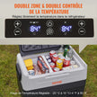 VEVOR Car Refrigerator, 12 Volt Car Refrigerator Fridge, 58 QT/55 L Dual Zone Portable Freezer, -4℉-50℉ Adjustable Range, 12/24V DC and 100-240V AC Compressor Cooler for Outdoor, Camping, Travel, RV