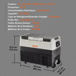 VEVOR Car Refrigerator, 12 Volt Car Refrigerator Fridge, 58 QT/55 L Dual Zone Portable Freezer, -4℉-50℉ Adjustable Range, 12/24V DC and 100-240V AC Compressor Cooler for Outdoor, Camping, Travel, RV