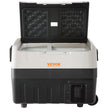 VEVOR Car Refrigerator, 12 Volt Car Refrigerator Fridge, 58 QT/55 L Dual Zone Portable Freezer, -4℉-50℉ Adjustable Range, 12/24V DC and 100-240V AC Compressor Cooler for Outdoor, Camping, Travel, RV