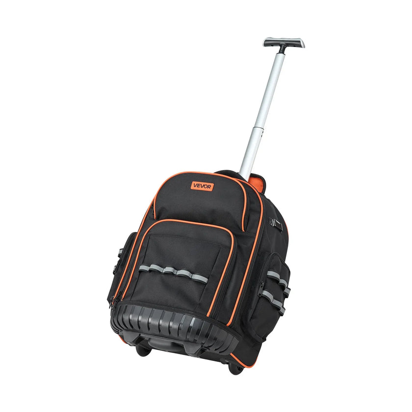 VEVOR Rolling Tool Backpack 45 Pockets Heavy Duty Roller Tool Bag on Wheels