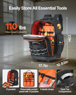 VEVOR Rolling Tool Backpack 72 Pockets Heavy Duty Roller Tool Bag on Wheels