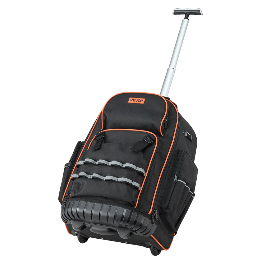 VEVOR Rolling Tool Backpack 72 Pockets Heavy Duty Roller Tool Bag on Wheels
