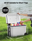 VEVOR Portable Cooler 45 QT Wheeled Cooler 64 Can Capacity with Cup Holder