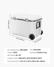VEVOR Portable Cooler 45 QT Wheeled Cooler 64 Can Capacity with Cup Holder