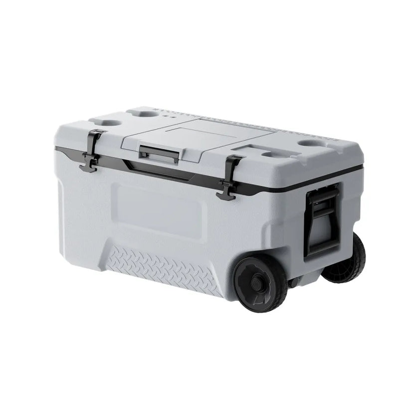 VEVOR Portable Cooler 74 QT Wheeled Cooler 120 Can Capacity with Cup Holder