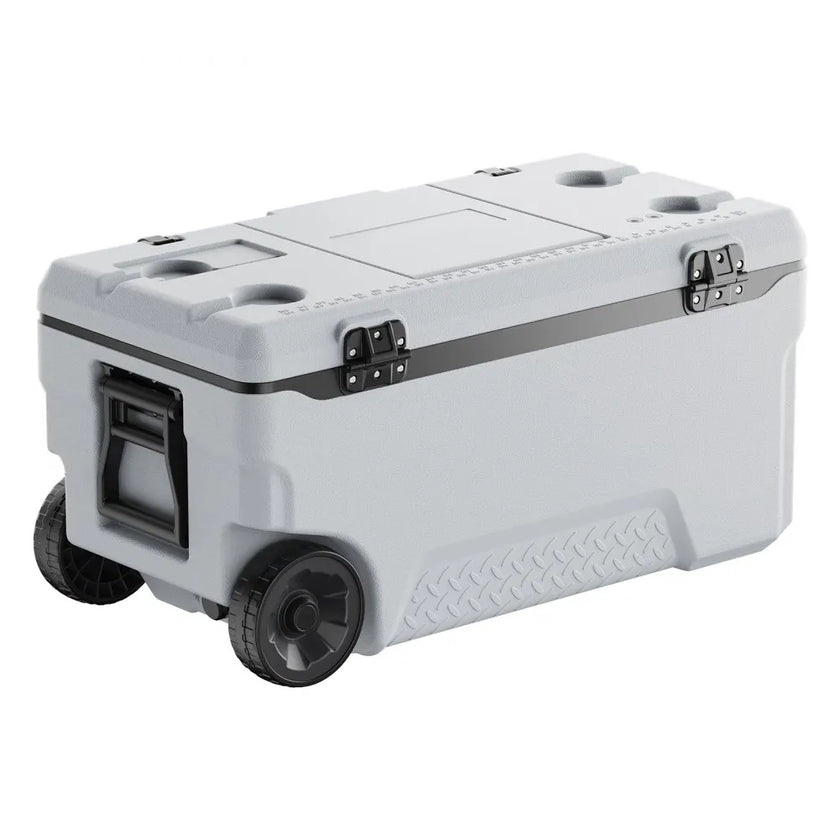 VEVOR Portable Cooler 74 QT Wheeled Cooler 120 Can Capacity with Cup Holder