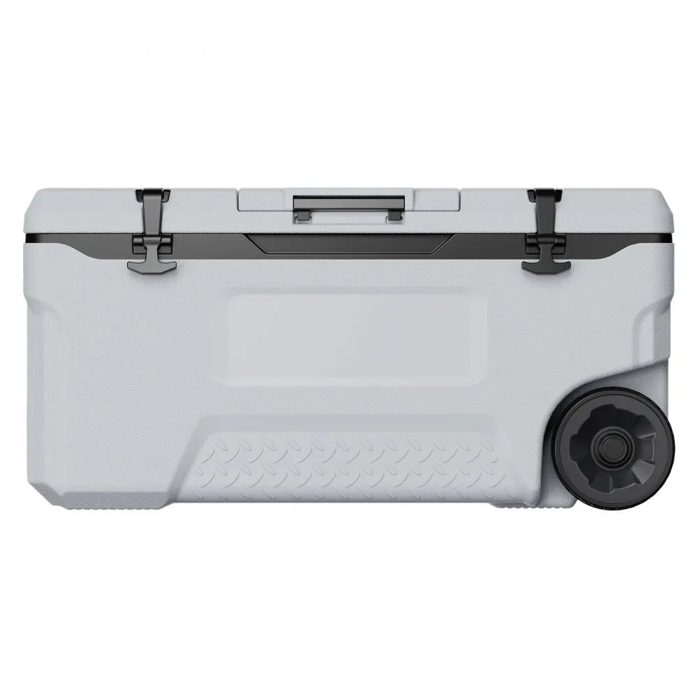 VEVOR Portable Cooler 74 QT Wheeled Cooler 120 Can Capacity with Cup Holder