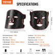 VEVOR Red Light Therapy for Face LED Face Mask Light Therapy with 3 Wavelengths