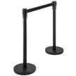 VEVOR Crowd Control Stanchion Stanchion Set 4 Pieces with 6.6 ft/2 m Black Belt