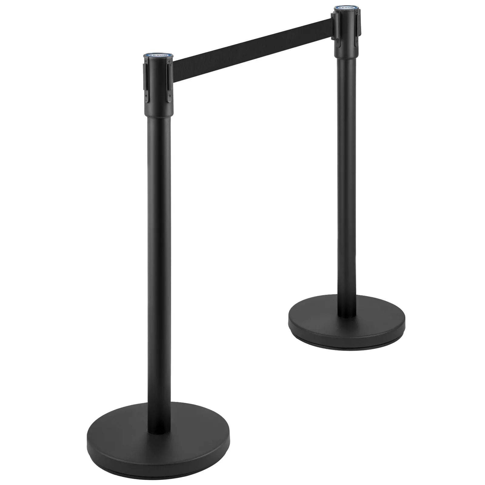 VEVOR Crowd Control Stanchion Stanchion Set 4 Pieces with 6.6 ft/2 m Black Belt