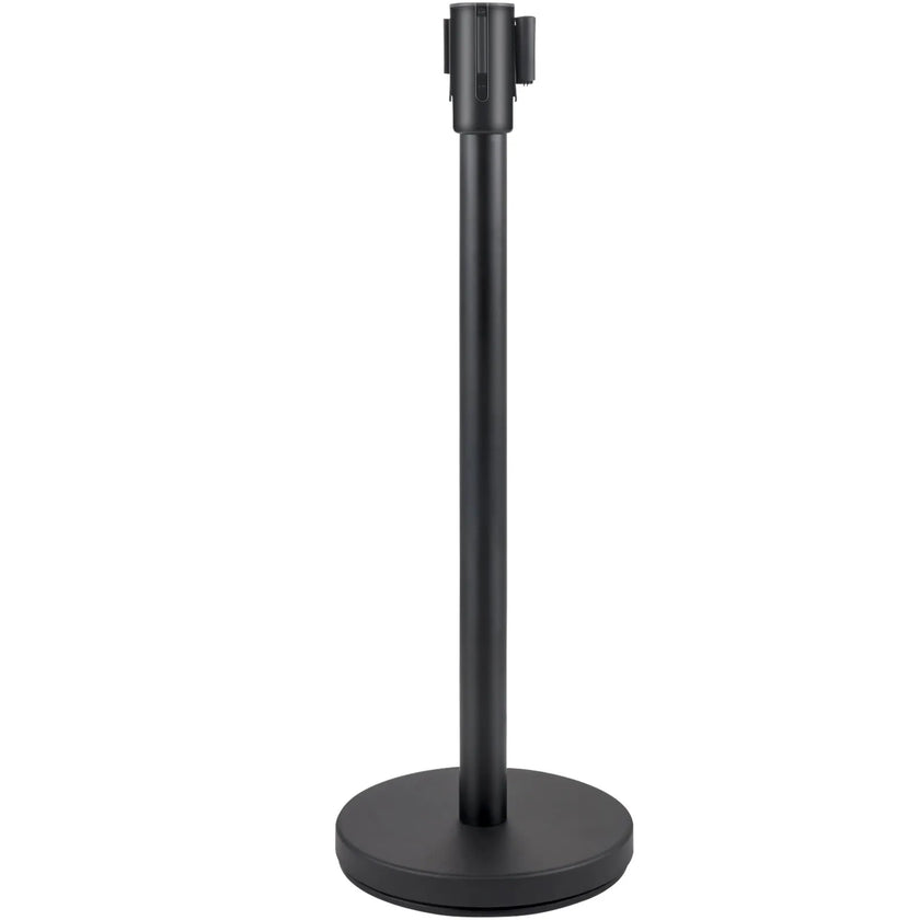 VEVOR Crowd Control Stanchion Stanchion Set 4 Pieces with 6.6 ft/2 m Black Belt