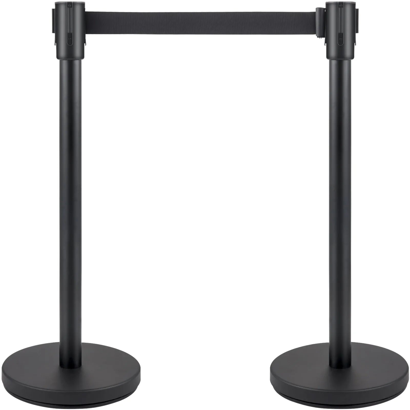 VEVOR Crowd Control Stanchion Stanchion Set 4 Pieces with 6.6 ft/2 m Black Belt