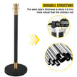 VEVOR Crowd Control Stanchion, Set of 6 Pieces Stanchion Set, Stanchion Set with 5 ft/1.5 m Black Velvet Rope, Black Crowd Control Barrier w/ Sturdy Concrete and Metal Base – Easy Connect Assembly