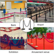 VEVOR Crowd Control Stanchion, Set of 6 Pieces Stanchion Set, Stanchion Set with 5 ft/1.5 m Black Velvet Rope, Black Crowd Control Barrier w/ Sturdy Concrete and Metal Base – Easy Connect Assembly