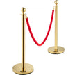 VEVOR 38 Inch Stanchion Posts Queue, Red Velvet Rope (3, Gold)