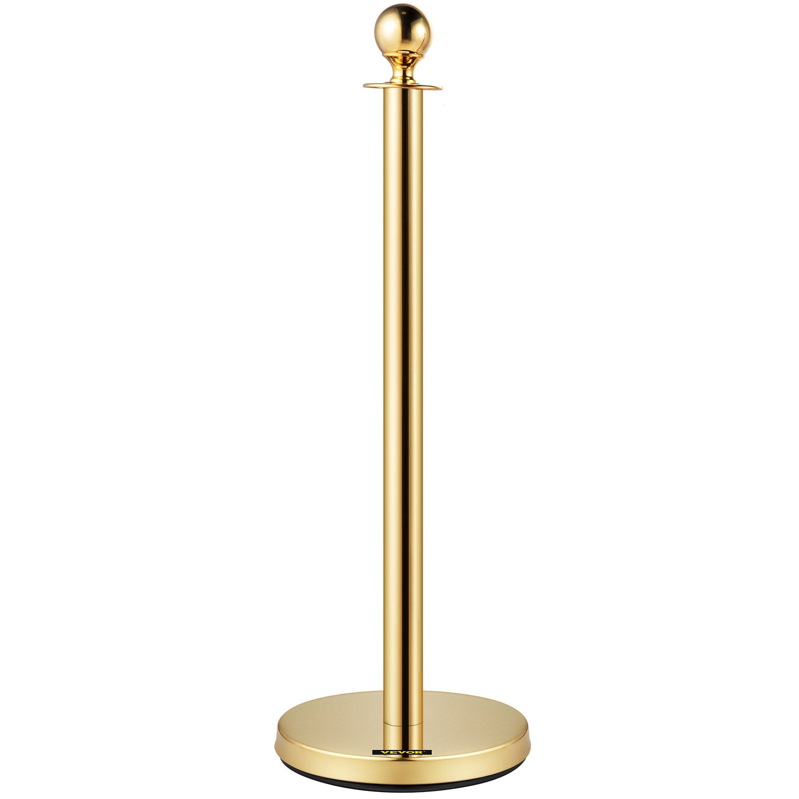 3pcs Red Twine Rope Stanchion Gold Post Crowd Control Queue Line Barrier 2 Lines