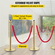 4pcs Red Velvet Rope Stanchion Gold Post Crowd Control Queue Line Barrier 3-rope