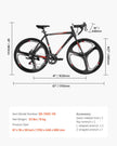 VEVOR Road Bike Racing Bicycle 700C Shimano 14 Speeds Aluminum Alloy Disc Brake